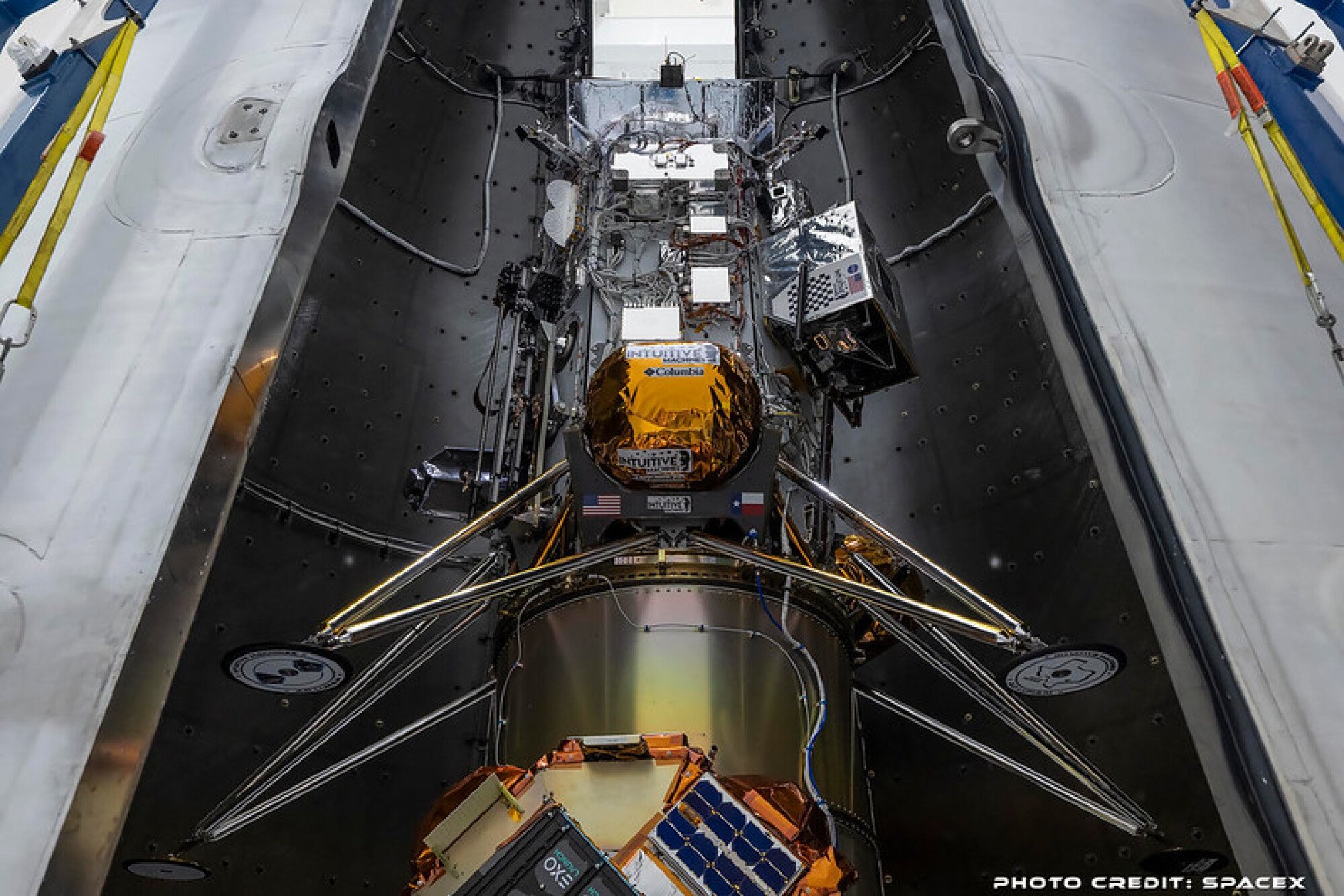 Intuitive Machines' Athena lander encapsulated before launch
