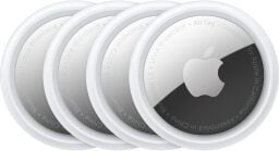 four apple airtags in a row while overlapping each other