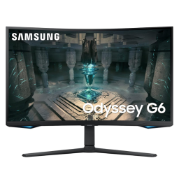 Samsung Odyssey G6 gaming monitor on white background