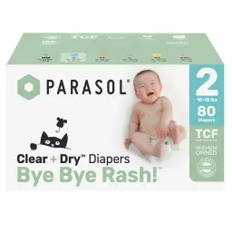 Box of diapers with baby on front