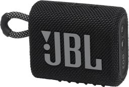 A small JBL speaker with a loop appears on white.