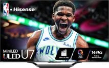 Hisense TV with basketball player on screen