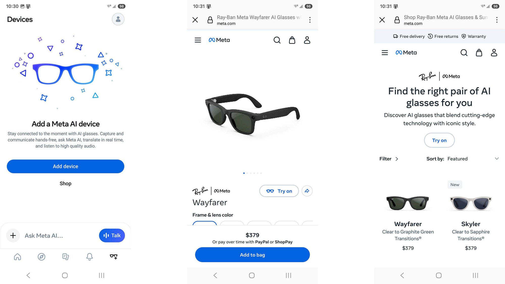 screenshot from meta ai app