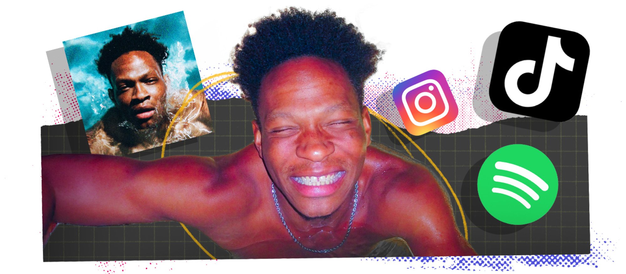 Zay Dante surrounded by app logos