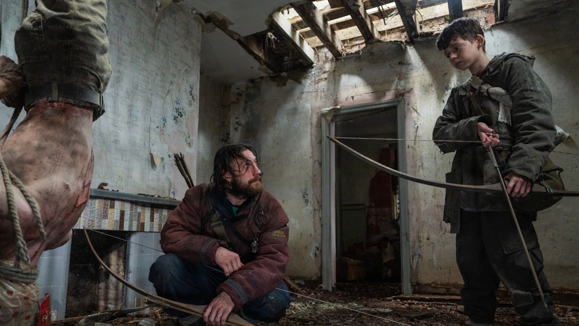 Aaron Taylor-Johnson and Alfie Williams go hunting in "28 Years Later."