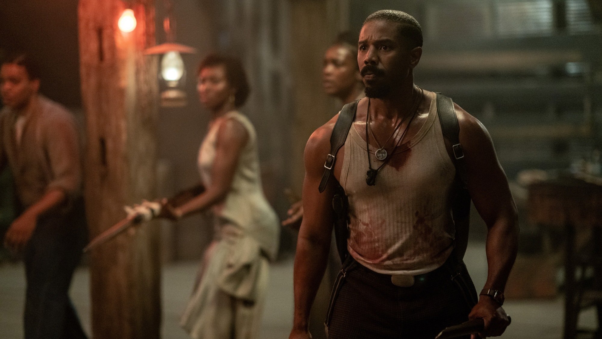 Michael B. Jordan preparing for war in "Sinners"