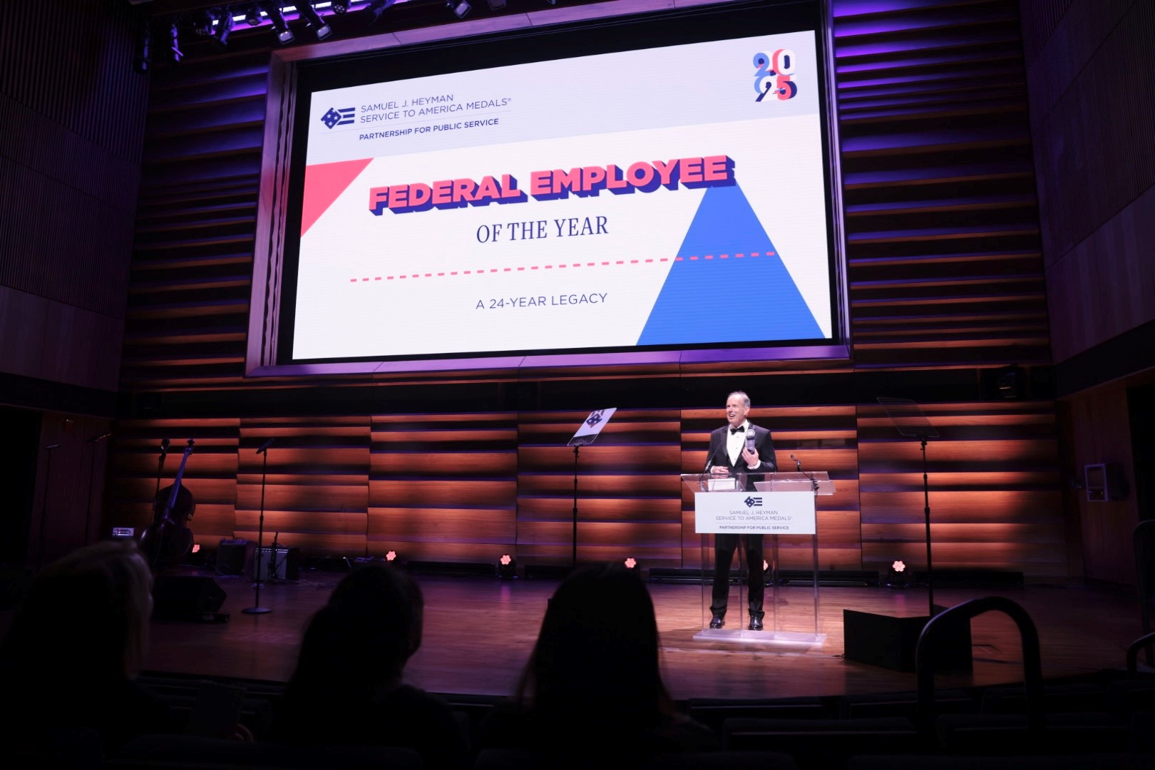 Dave Lebryk speaks to audience at Sammies ceremony
