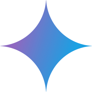 old gemini logo with four-point star and purple to blue gradient