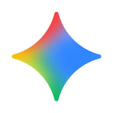 new gemini logo with four-point star and yellow to red to green to blue gradient