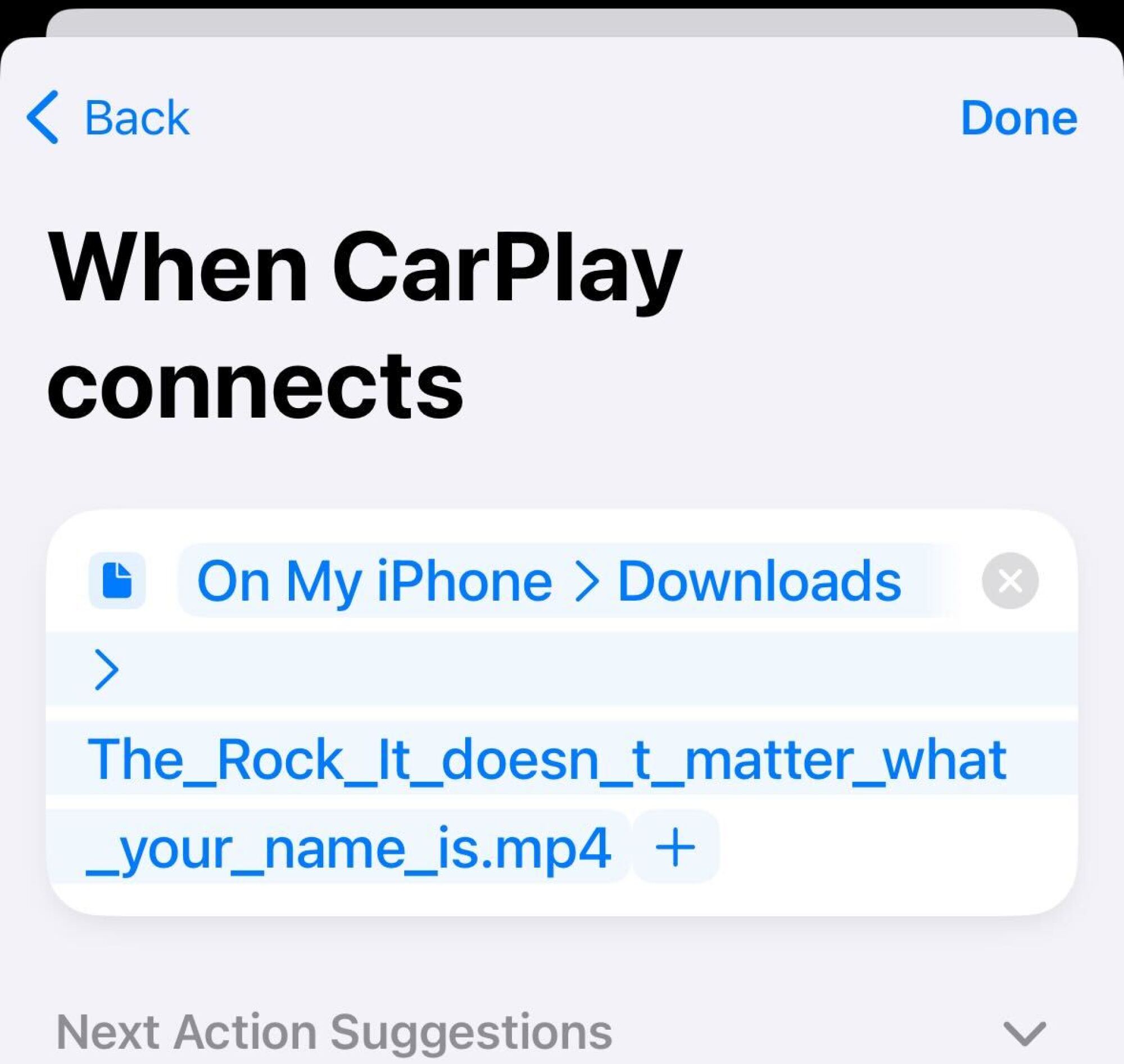 A document attached to the carplay sound automation