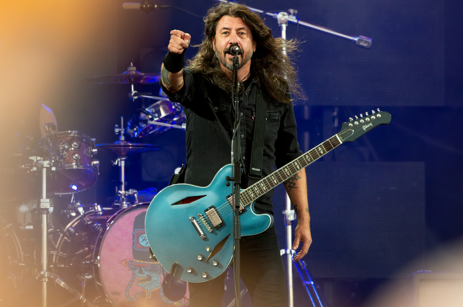 Dave Grohl of Foo Fighters performs at Roskilde Festival 2024 on July 05, 2024 in Roskilde, Denmark
