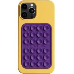 OCTOBUDDY Classic - Silicone Suction Phone Case Adhesive Mount - Hands-Free, Strong Grip Holder for Selfies & Videos - iPhone & Android Compatible - 2.25″ x 3.25″, Wisteria