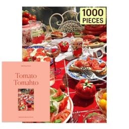 Piecework Puzzles Tomato Tomahto 1000 Piece Puzzle for Adults, Challenging Tomato Jigsaw Puzzle with Italian Summer Imagery, Soft-Touch Pieces, Jigsaw Collectable and Gift - 19.25 x 26.6 inches