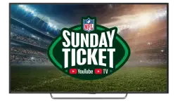 NFL Sunday Ticket logo and football field as TV screensaver