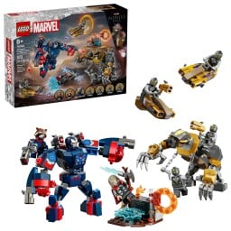 avengers: endgame thor vs. chitauri lego set against a white background