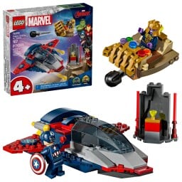 captain america vs. thanos lego set against a white background
