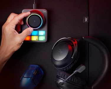 HyperX Cloud Alpha 2 gaming headset with rgb base station