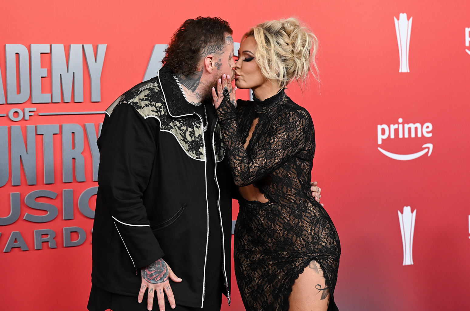 Jelly Roll, Bunnie Xo at the 60th Academy Of Country Music Awards held at the Ford Center at The Star on May 08, 2025 in Frisco, Texas.