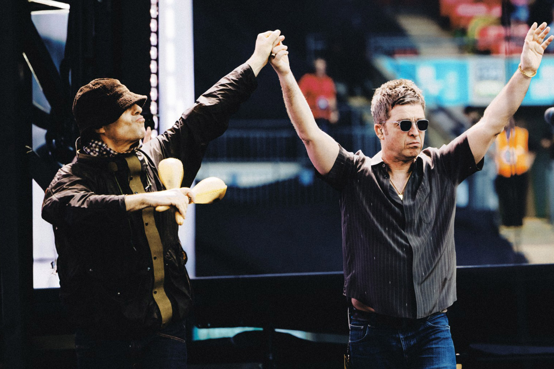 Oasis performs at Wembley Stadium in London on Friday, July 25.