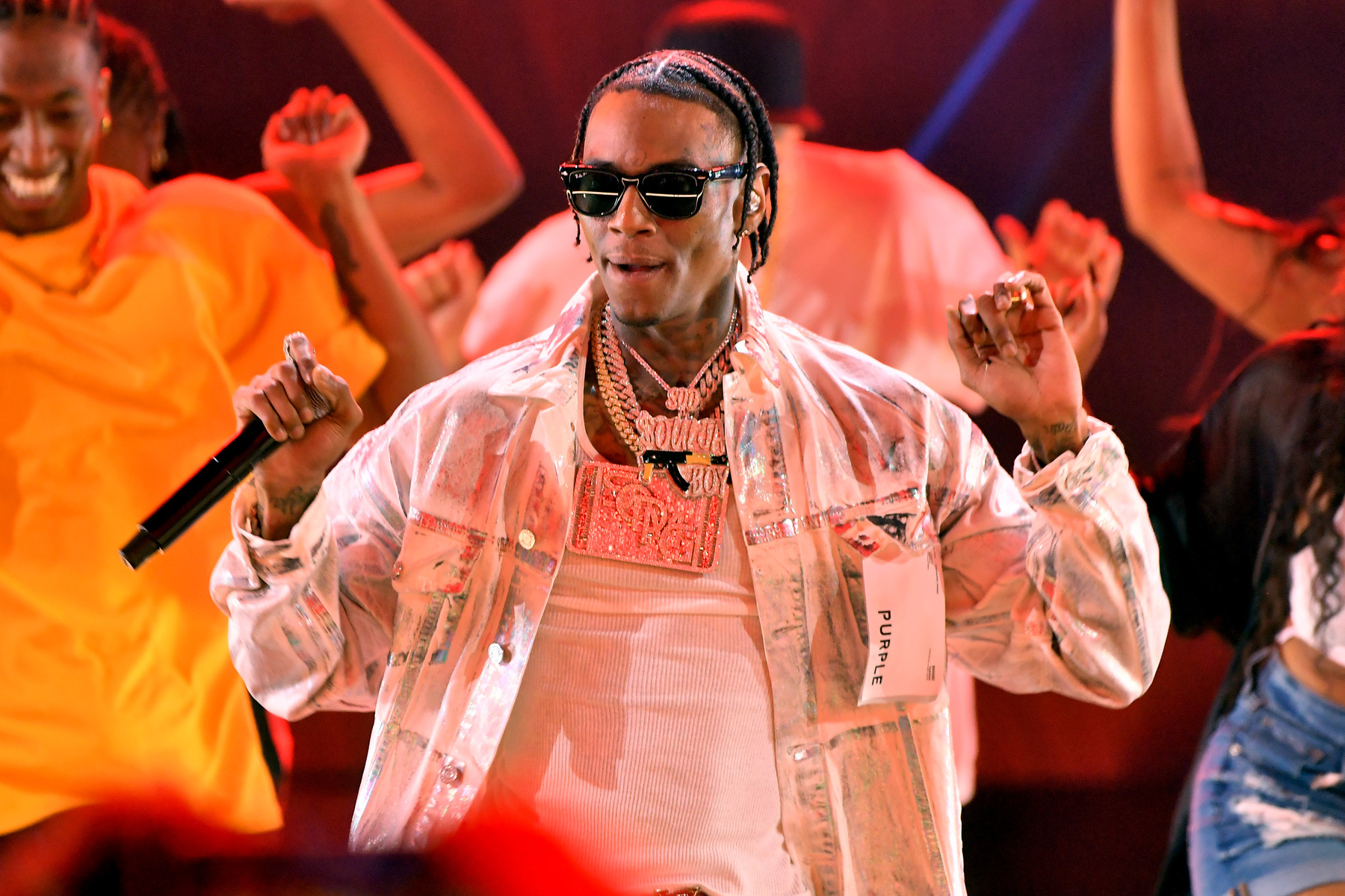 LOS ANGELES, CALIFORNIA - JUNE 25: Soulja Boy performs onstage during the BET Awards 2023 at Microsoft Theater on June 25, 2023 in Los Angeles, California. (Photo by Paras Griffin/Getty Images for BET)