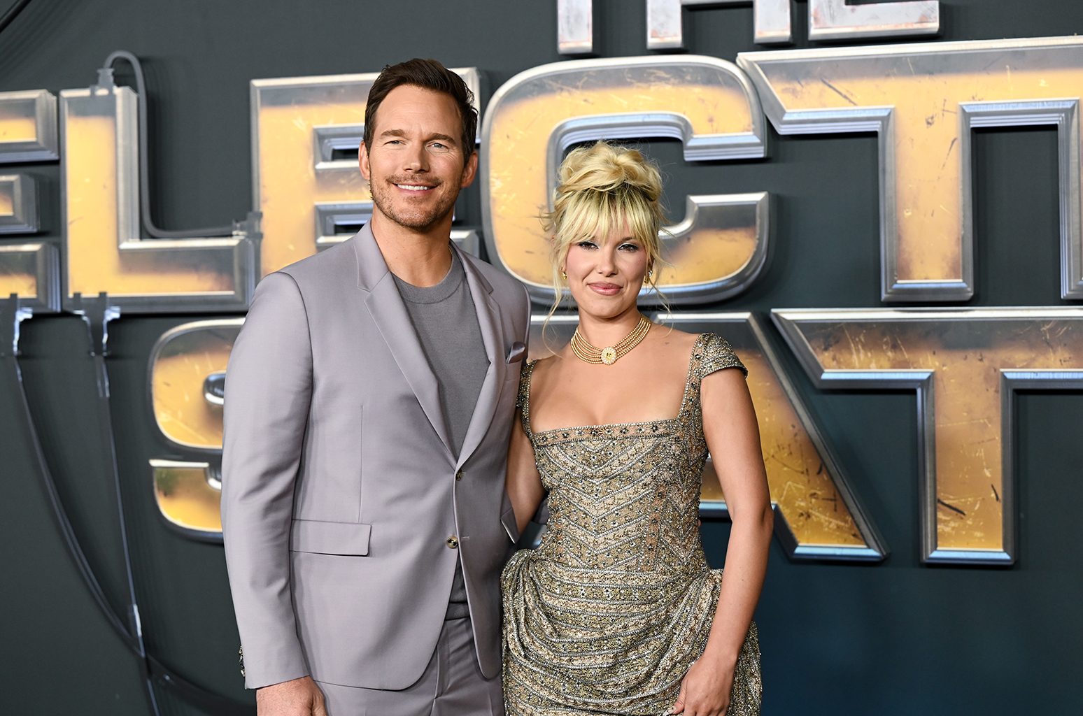 Chris Pratt and Millie Bobby Brown at Netflix's "The Electric State" World Premiere held at The Egyptian Theatre on February 24, 2025 in Los Angeles, California.