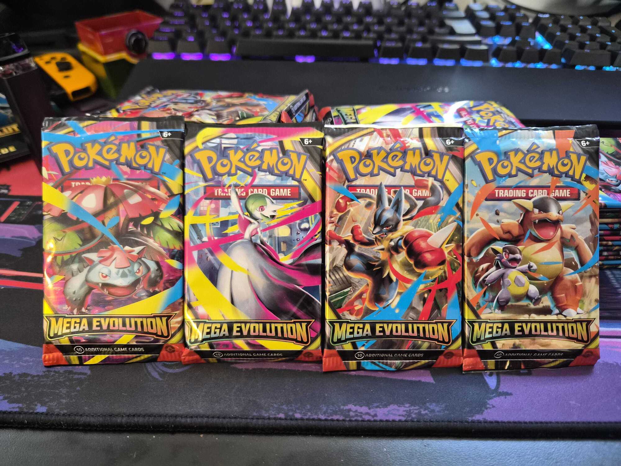 Pokémon TCG Mega Evolutions booster pack art set