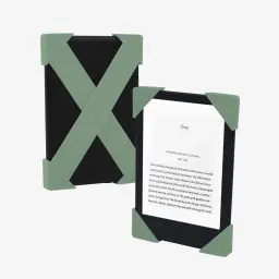 A Kindle with Strapsicle straps on it