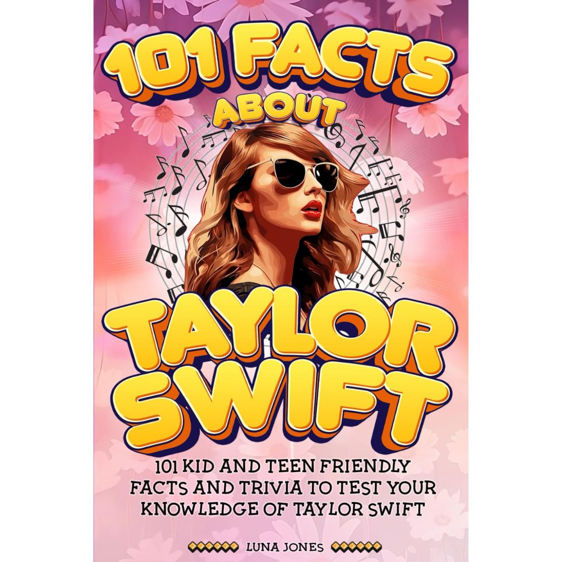 book cover with cartoon graphic of taylor swift