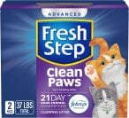 Fresh Step Clean Paws Cat Litter with Febreze Freshness (37lbs) on a white background