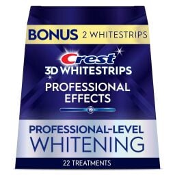 The Crest 3D Whitestrips Professional Effects teeth whitening kit on a white background