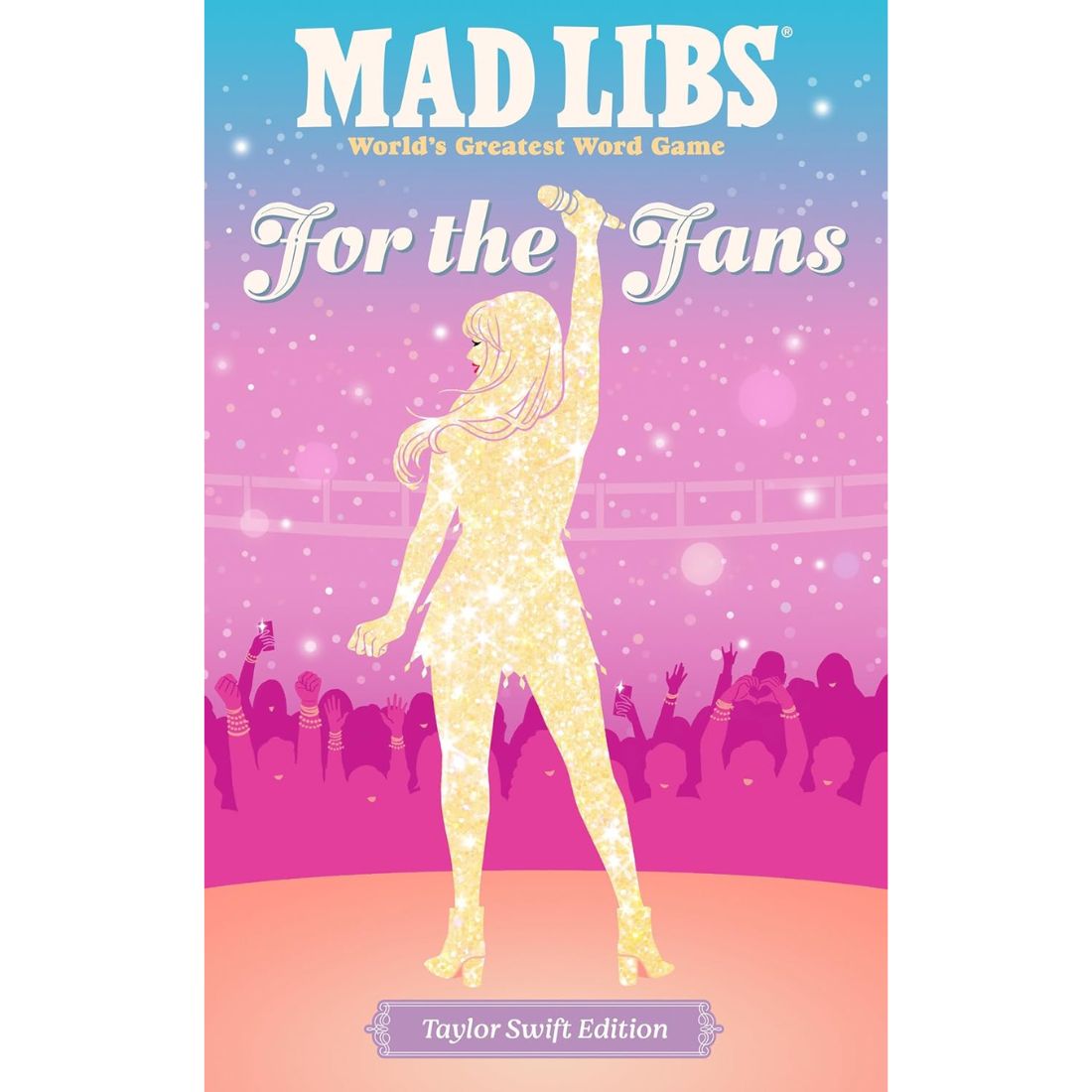 glittery book cover with taylor swift illustration